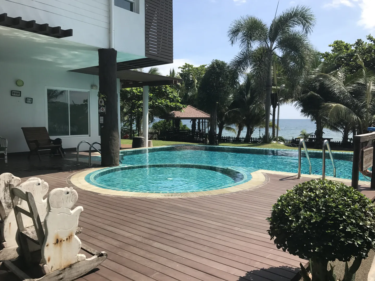 The pool at KrathinTepa with the sea just beyond